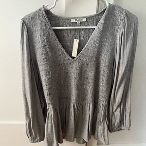 Madewell ruched peplum top